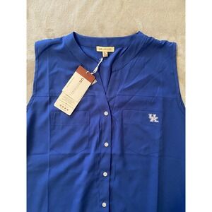 NWT Kentucky Wildcats Shirt Womens Large Blue NCAA UG Apparel Sleeveless Button